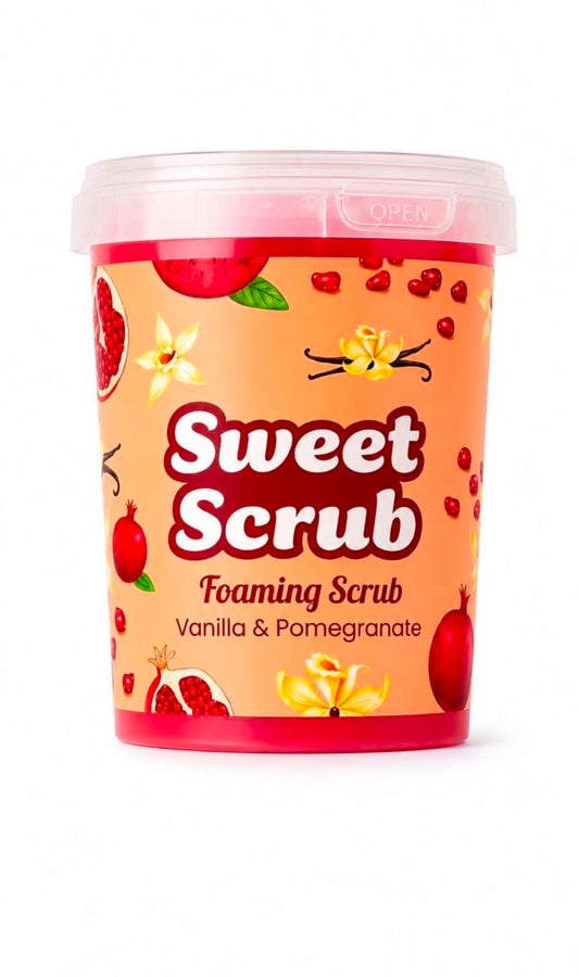 SWEET SCRUB POMEGRANATE & VANILLA FOAMING SCRUB 500g - سكراب الرمان والفانيلا من سويت سكراب