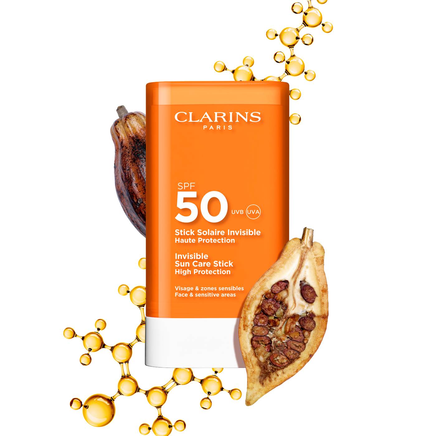 Clarins invisible sun care stick spf 50 كلارنس – واقي شمس ستيك شفاف SPF50