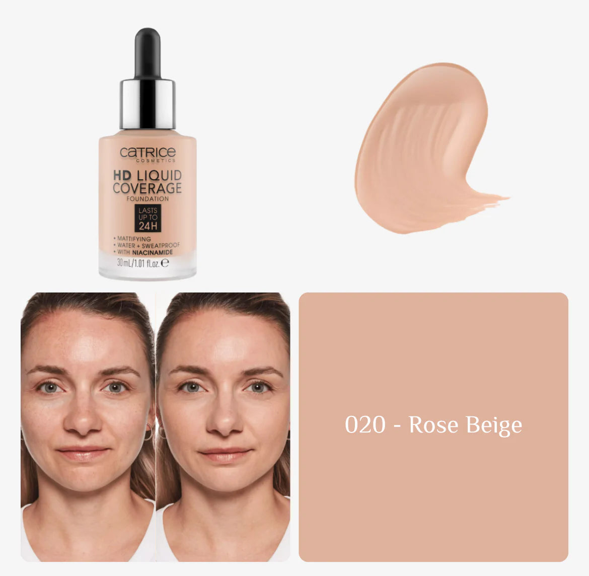 Catrice hd liquid coverage foundation -كريم أساس قطرات سائل￼