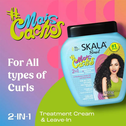 Skala Expert Mais Cachos 2em1 1000gm - كريم مرطب ومصفف لجميع أنواع الشعر من سكالا برازيلية