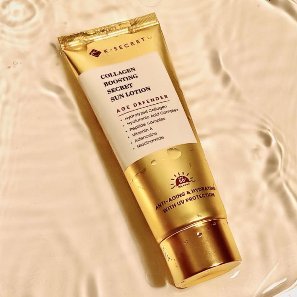 K-secret collagen boosting secret sun lotion - لوشن واقٍ شمسي معزز بالكولاجين من كي-سيكريت