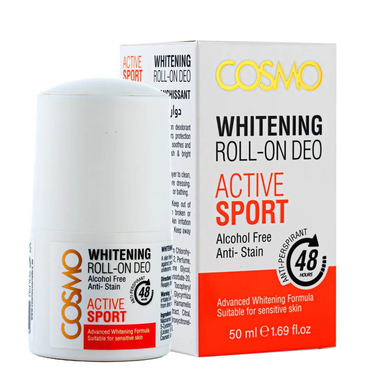 Cosmo Active Sport Whitening Roll-On Deo - رول كوزمو أكتيف سبورت لتفتيح البشرة ومضاد للتعرق