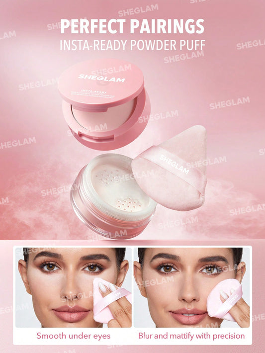 SHEGLAM Insta-Ready Face & Under Eye Setting Powder Duo -بودرة مزدوجة وردية من شي كلام