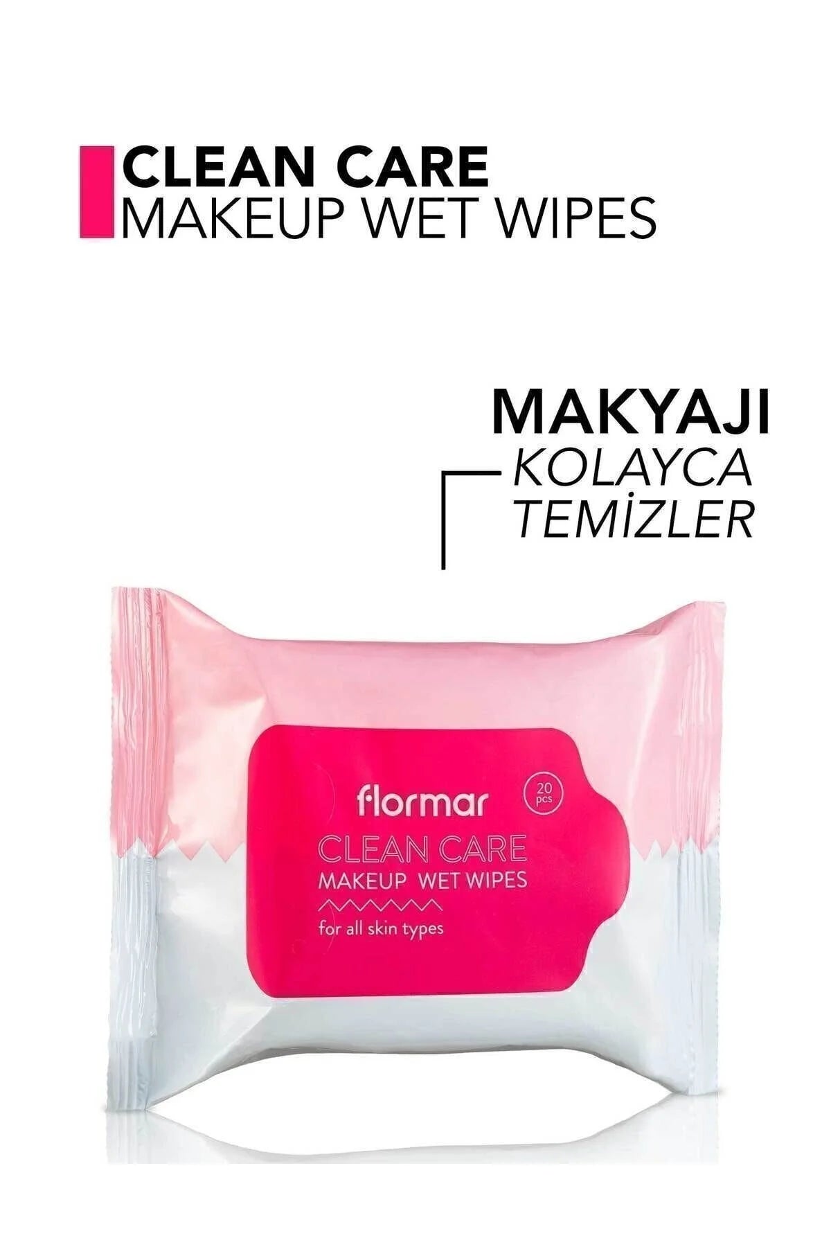 Flormar clean care makeup wet wipes for all skin type - مناديل تنظيف الوجه من فلورمار