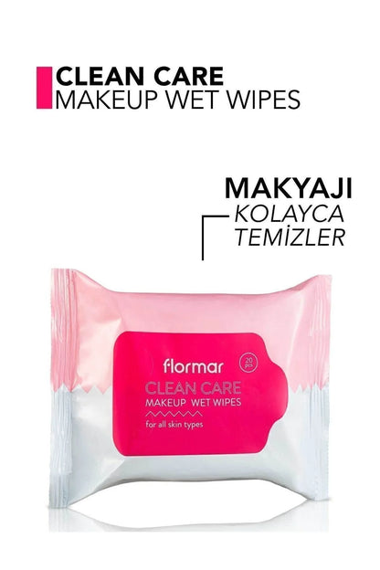 Flormar clean care makeup wet wipes for all skin type - مناديل تنظيف الوجه من فلورمار