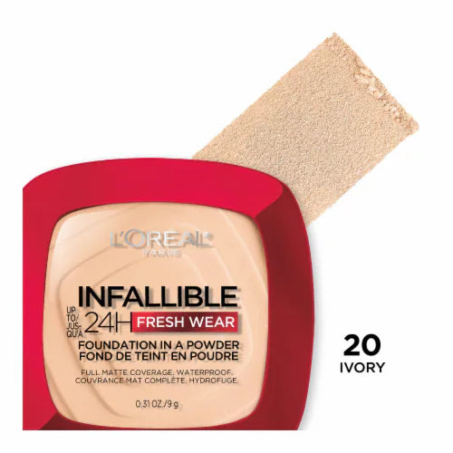 L'oreal infaillible 24h fresh wear foundation in a powder - كريم أساس باودر انفاليبل فريش وير 24 ساعة من لوريال