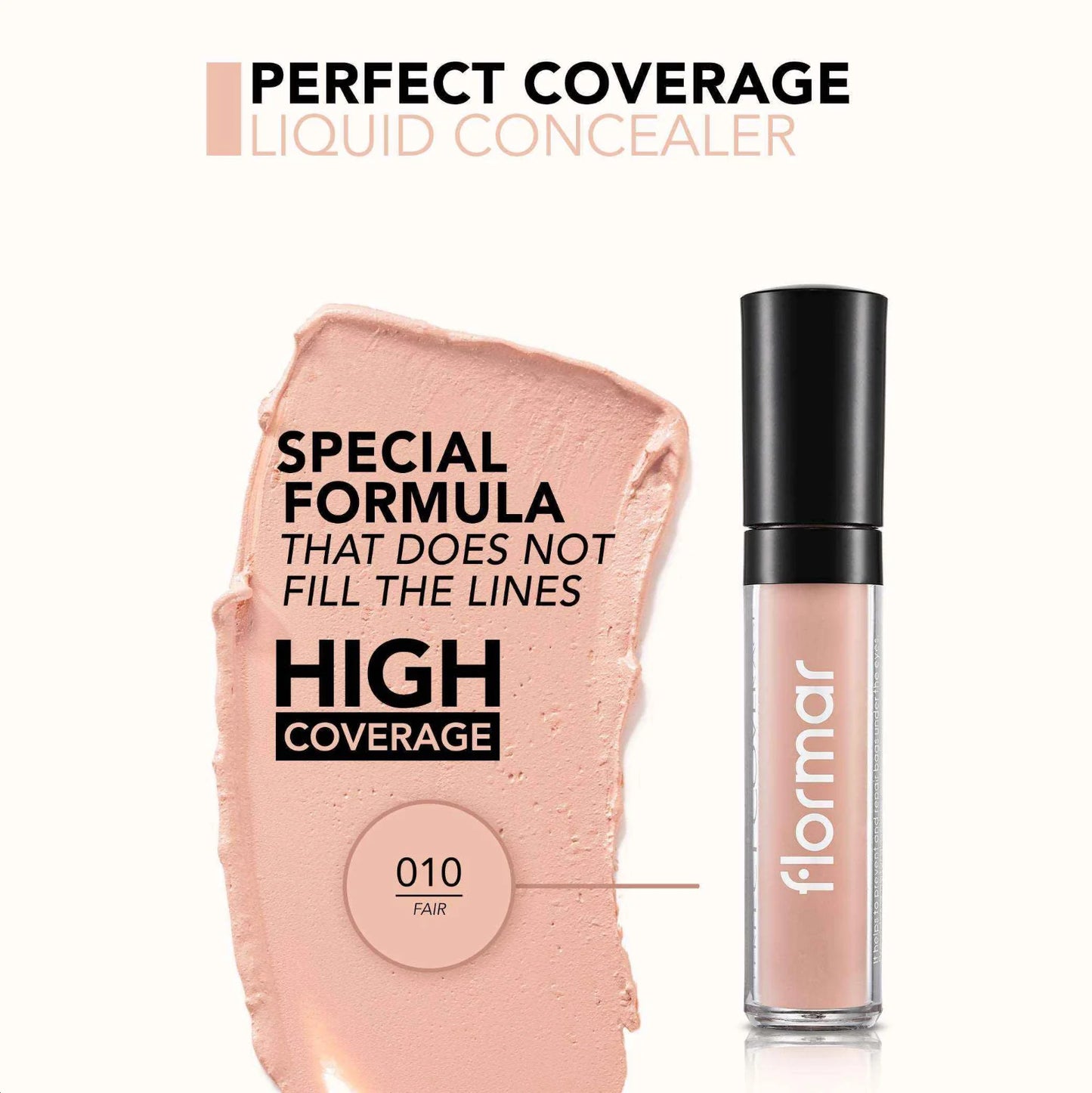 Flormar perfect coverage liquid concealer - كونسيلر سائل عالي تغطية من فلورمار