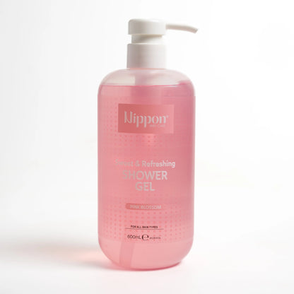 Nippon Sweet & Refreshing Shower Gel Pink Blossom 600ml - جل استحمام نيبون بنكهة الورد المنعشة 600 مل