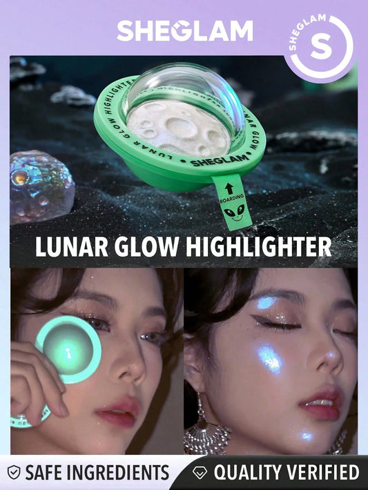 Sheglam lunar glow highlighter - إضاءة بودرة مضغوطة من شيجلام