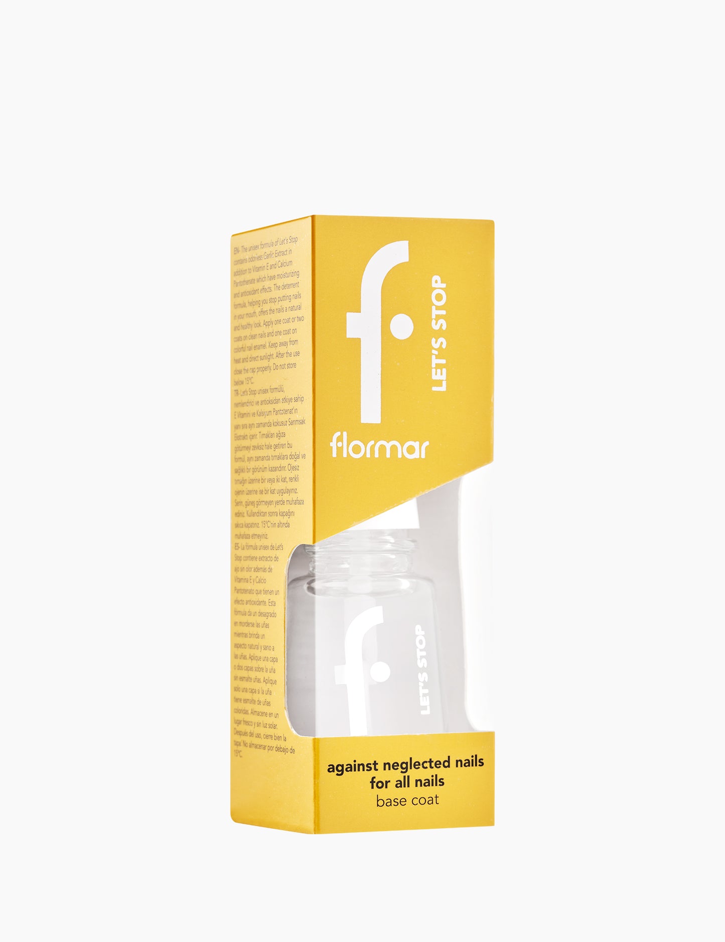 Flormar let’s stop base coat against neglected nails for all nails -