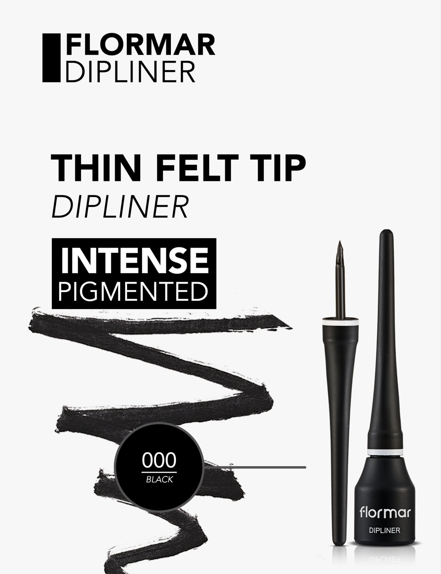 Flormar dipliner black liner - محدد أسود من فلورمار