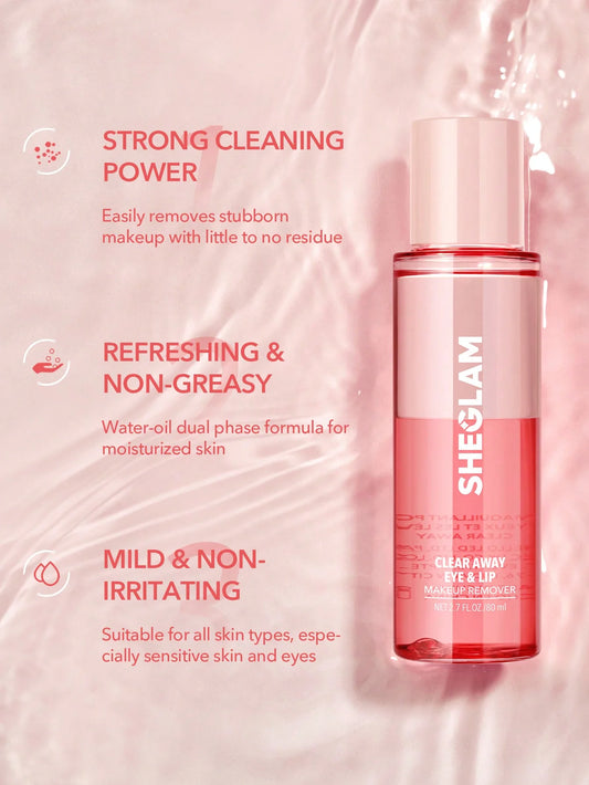 SHEGLAM Clear Away Eye & Lip Makeup Remover -مزيل مكياج زيتي ومائي
