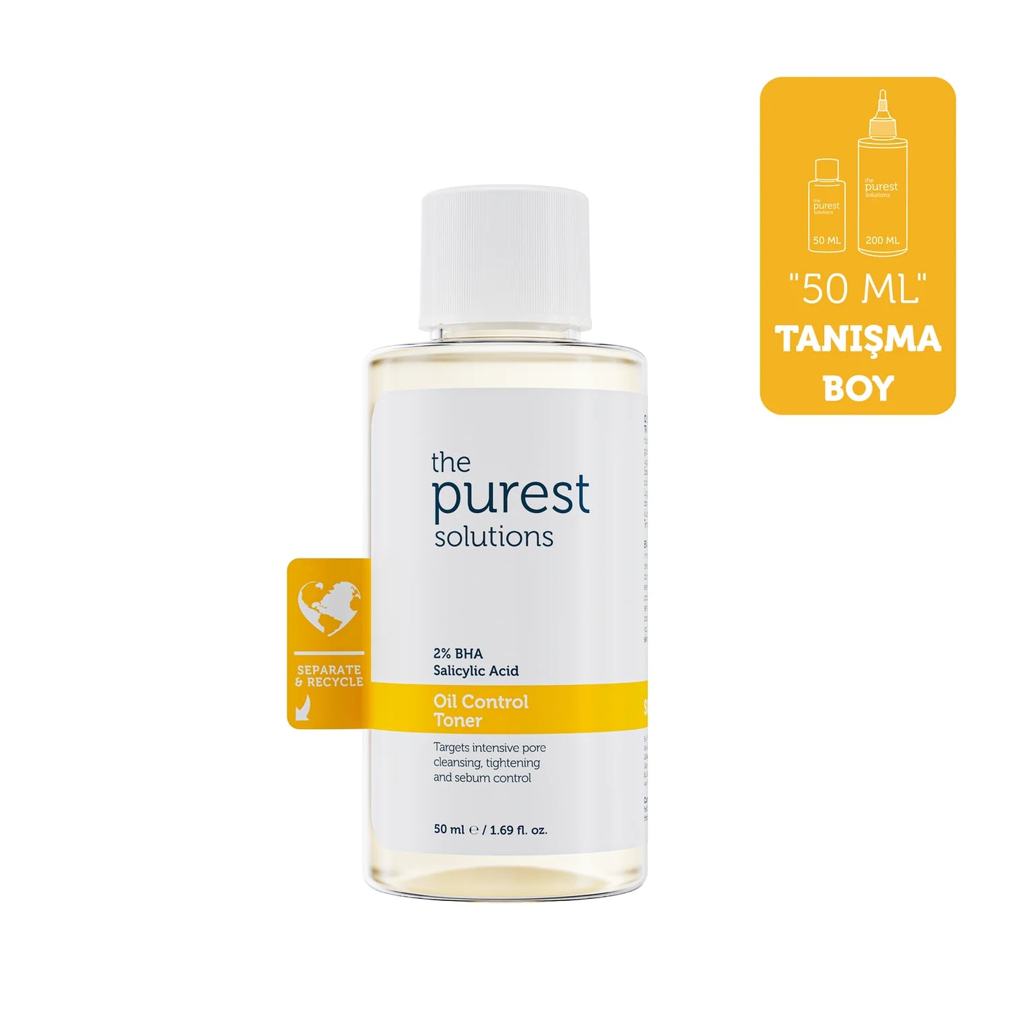 The purest solutions oil control toner 50ml - تونر التحكم في زيوت البشرة بيورست سوليوشنز 50 مل