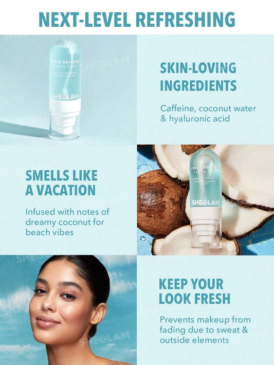 SHEGLAM Press Refresh Setting Spray -بخاخ مثبت مكياج  ازرق