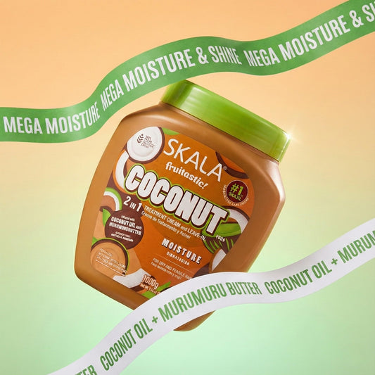 Skala frutastica nutricao poderosa coco 2em1 creme 1000g - كريم مرطب ومصفف الشعر بزيت جوز هند وزبدة الشيا من سكالا برازيلية
