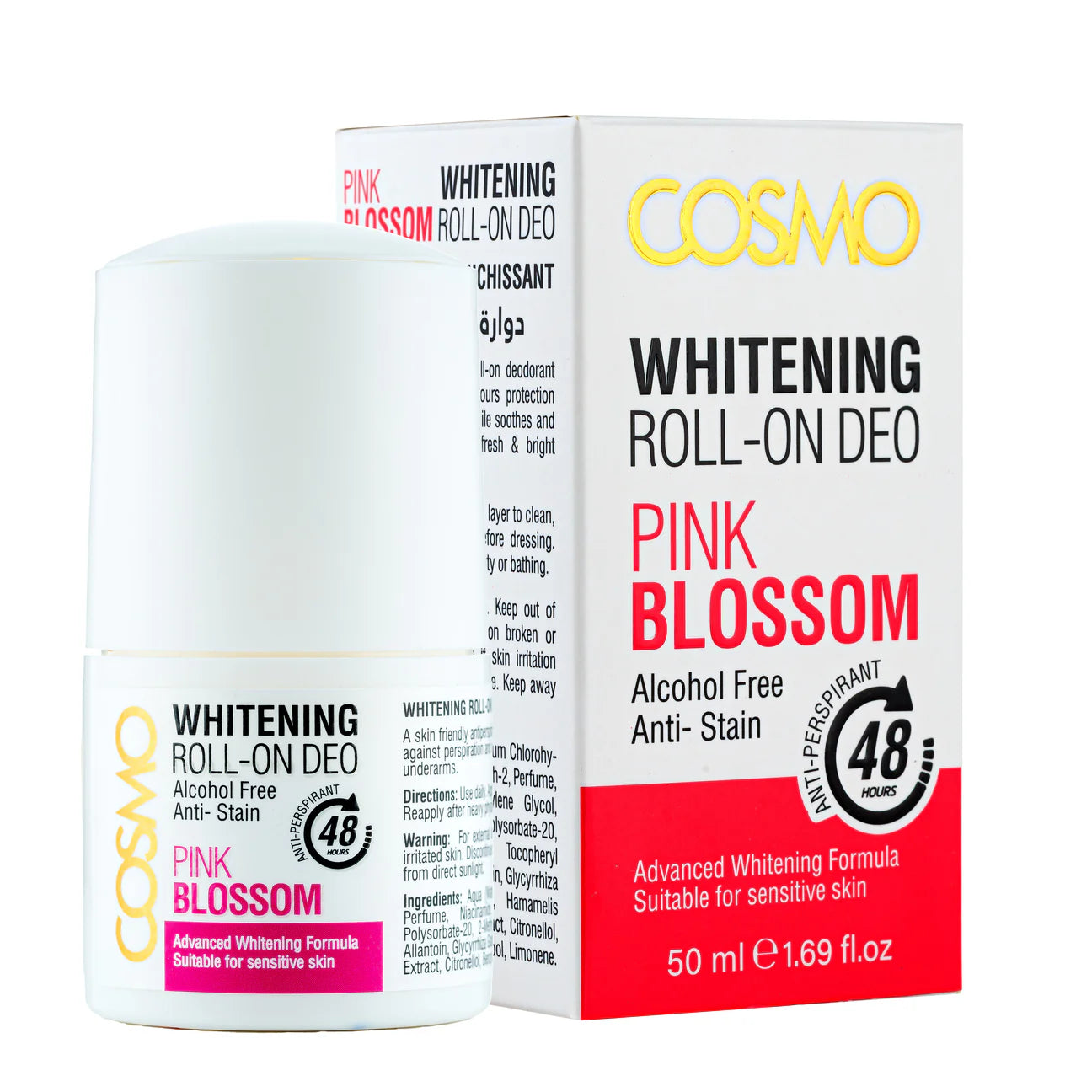 Cosmo Pink Blossom Whitening Roll On Deo - رول مزيل العرق المفتح بعبير أزهار الكرز من كوزمو