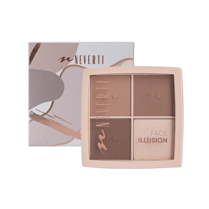 NEVERTI HIGHLIGHTER & CONTOUR PALETTE - باليت هايلايتر وكونتور من نيفيرتي
