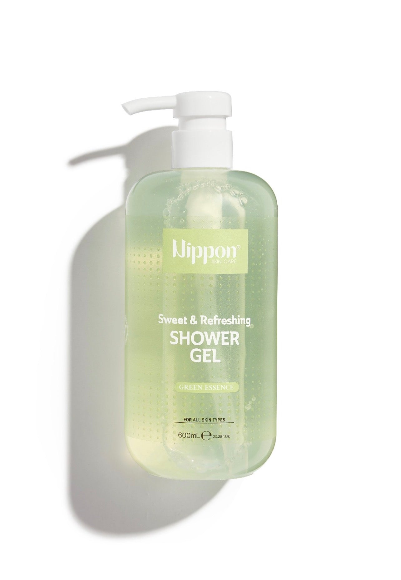 Nippon shower gel Green Essence 600ml - غسول جسم نيبون بخلاصة الشاي الأخضر 600 مل