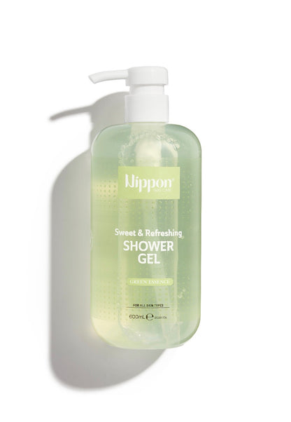 Nippon shower gel Green Essence 600ml - غسول جسم نيبون بخلاصة الشاي الأخضر 600 مل