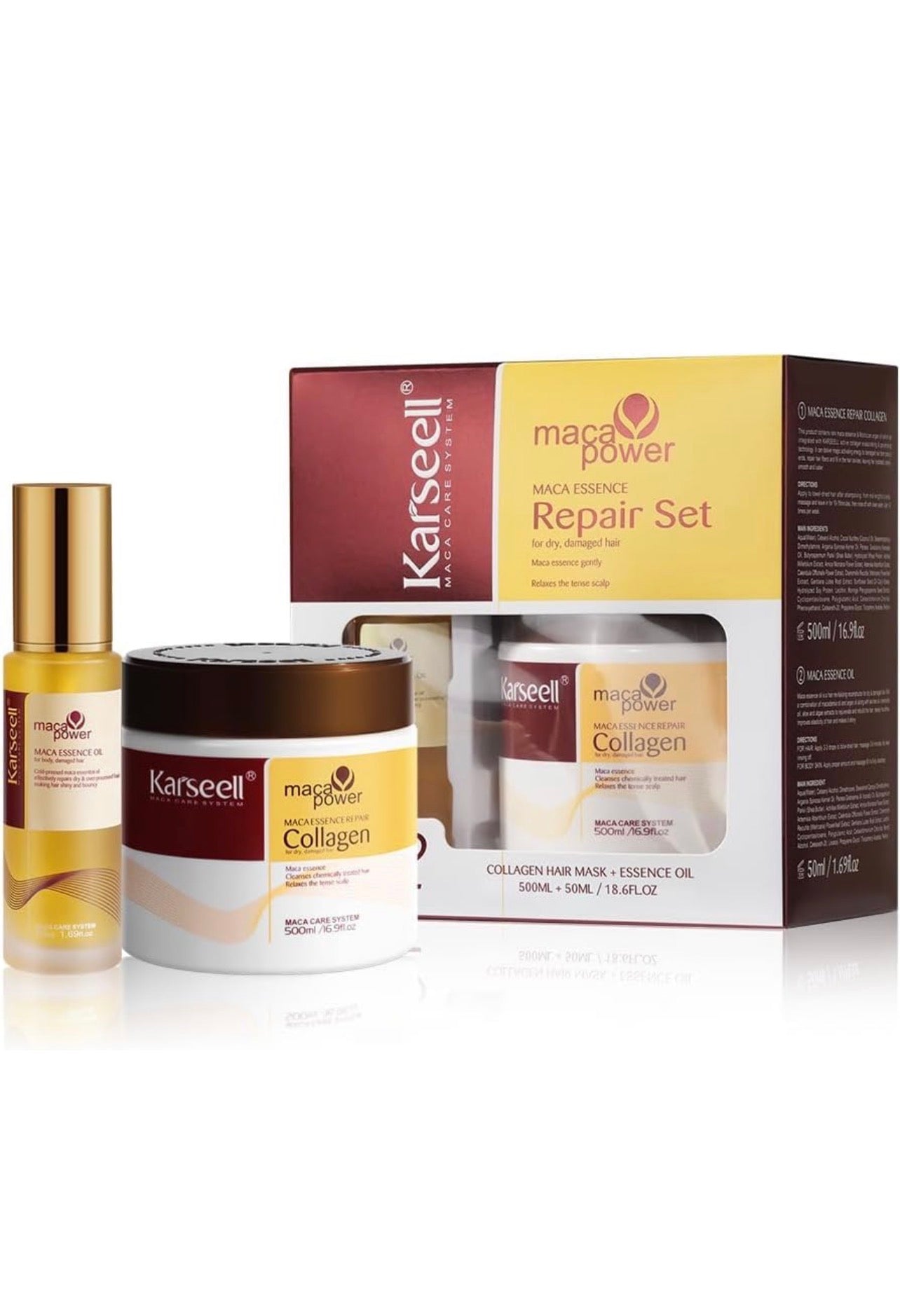 Karseell Maca Power Essence Repair Set -نظام علاجي متكامل لإصلاح الشعر التالف والجاف من كارسيل