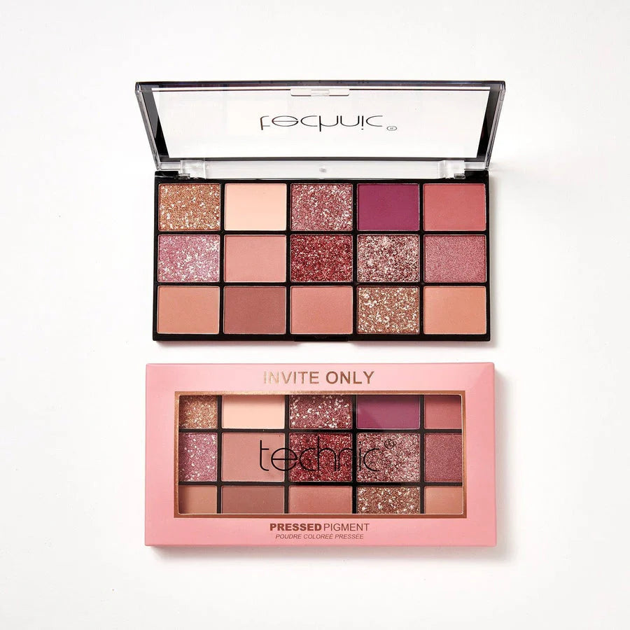 Technic Invite Only Pressed Pigment Palette - لوحة ظلال العيون درجات نيود ووردي