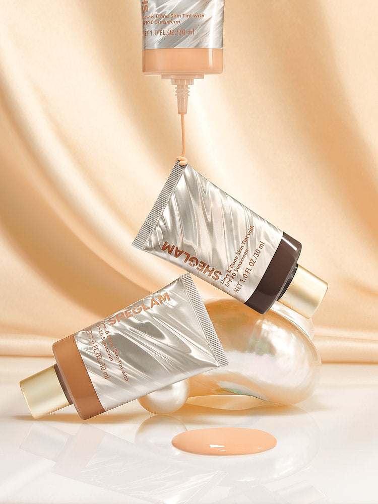 SHEGLAM Dew & Done Skin Tint with SPF 20 Sunscreen -تنت البشرة من شيكلام وواقي شمس