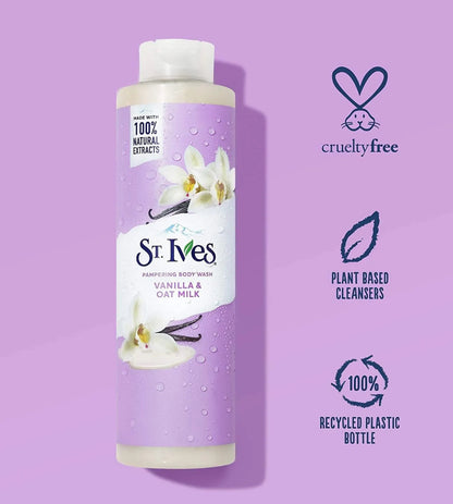 St.ives PAMPERING BODY WASH VANILLA & OAT MILK - غسول الجسم سانت آيفز المدلل بالفانيليا وحليب الشوفان