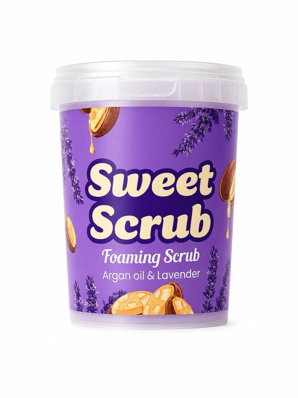SWEET SCRUB ARGAN OIL & LAVENDER FOAMING SCRUB 500g - سكراب زيت الأرغان واللافندر من سويت سكراب