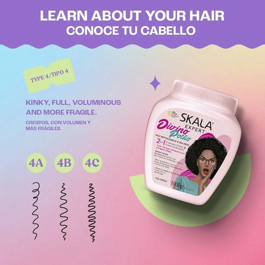 Skala expert divino potao 2em1 creme 1000g - كريم مرطب ومصفف الشعر الكيرلي من سكالا برازيلية