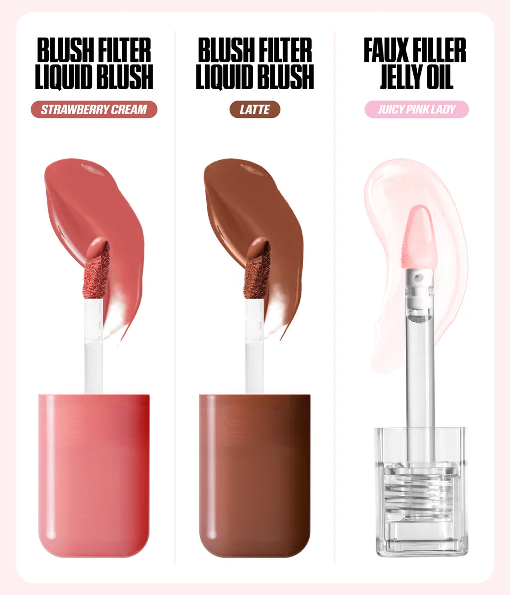 Huda beauty lip and cheek best sellers kit - مجموعة حقيبة الشفاه وخدود من هدى بيوتي