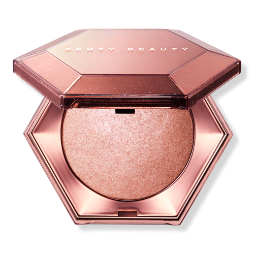 Fenty beauty diamond bomb highlighter rose rave- لوحة أضاءة بودرة مضغوطة