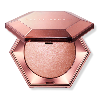 Fenty beauty diamond bomb  highlighter rose rave- لوحة أضاءة بودرة مضغوطة