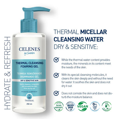 CELENES by Sweden Thermal Cleansing Foaming Gel - 250ml | سيلينس جيل غسول للوجه - 250 مل