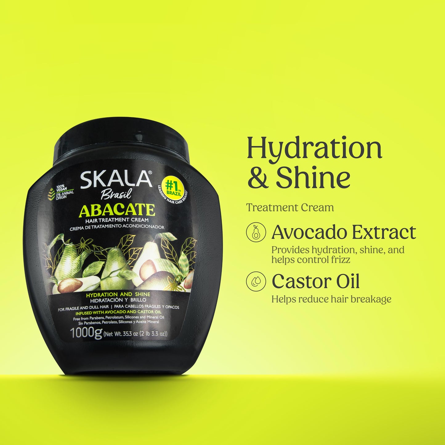Skala expert abacate com oleo de ricino creme 1000g - كريم مرطب للشعر بالافوكادو من سكالا برازيلية