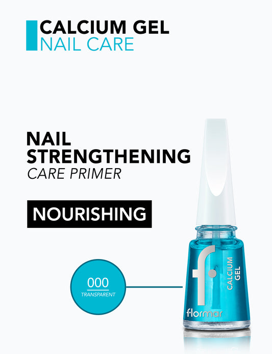 Flormar calcium gel base coat root to tip strengthener for soft, brittle nails
