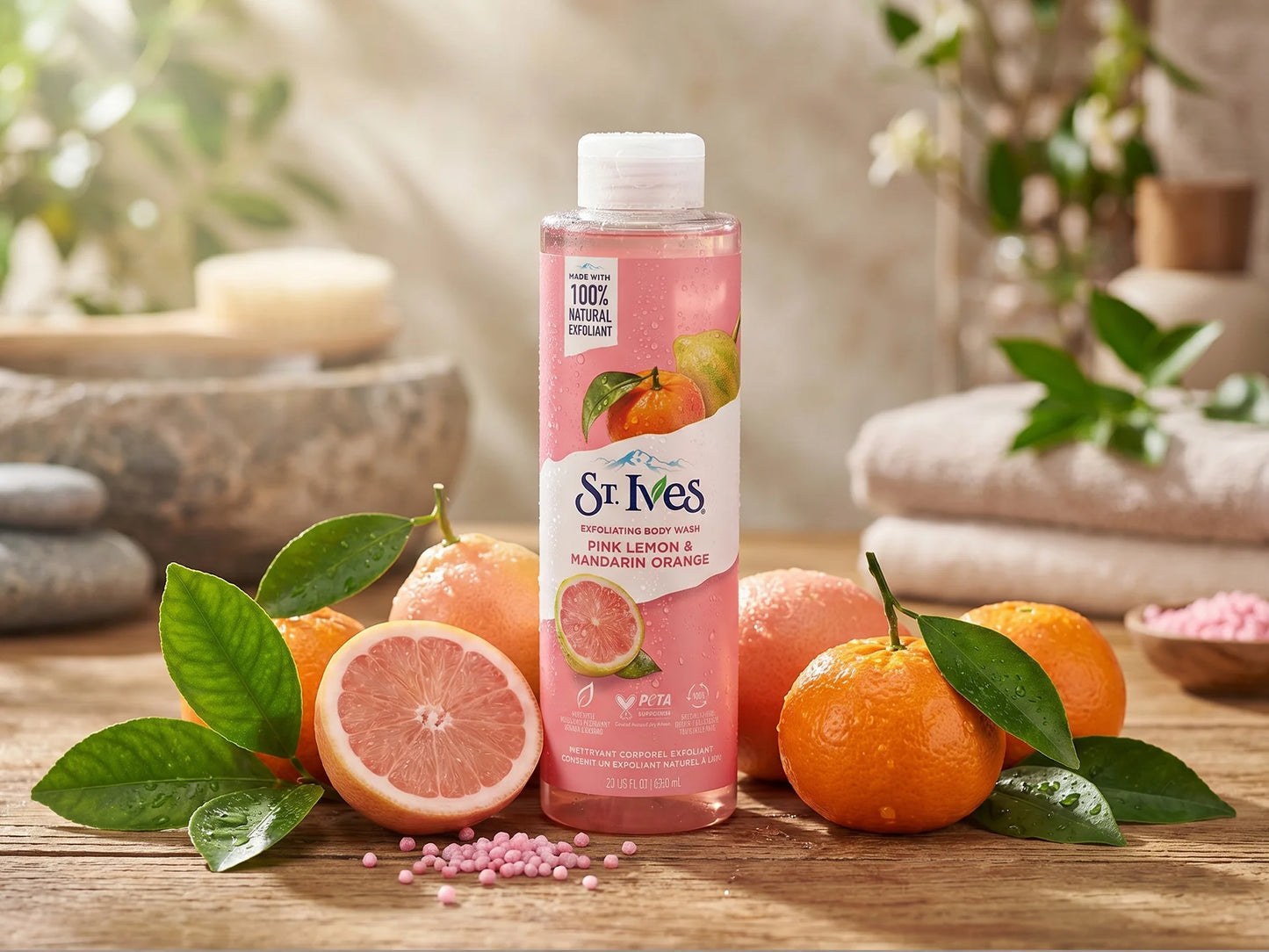 St.ives EXFOLlATING BODY WASH PlNK LEMON & MANDAPIN ORANGE - غسول ومقشر الجسم بالليمون الوردي واليوسفي