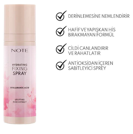 NOTE Hydrating Fixing Spray Uplifting Rose Extract - بخاخ تثبيت المكياج