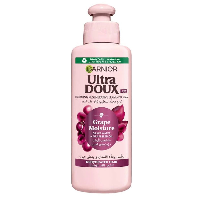Garnier Ultra Doux Grape Moisture - Hydrating Regenerative Leave-In Cream - كريم بمستخلص ماء العنب للترطيب