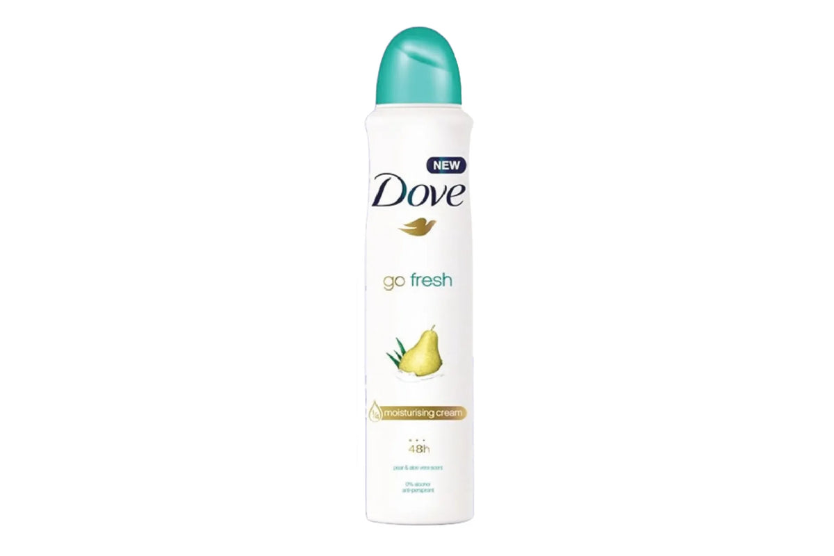Dove Go Fresh Pear & Aloe Vera Antiperspirant Spray - مزيل ومضاد تعرق برائحة الكمثرى والألوفيرا
