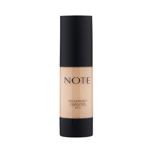 NOTE Detox & Protect Foundation SPF 15 - كريم أساس خافي عيوب بعامل حماية