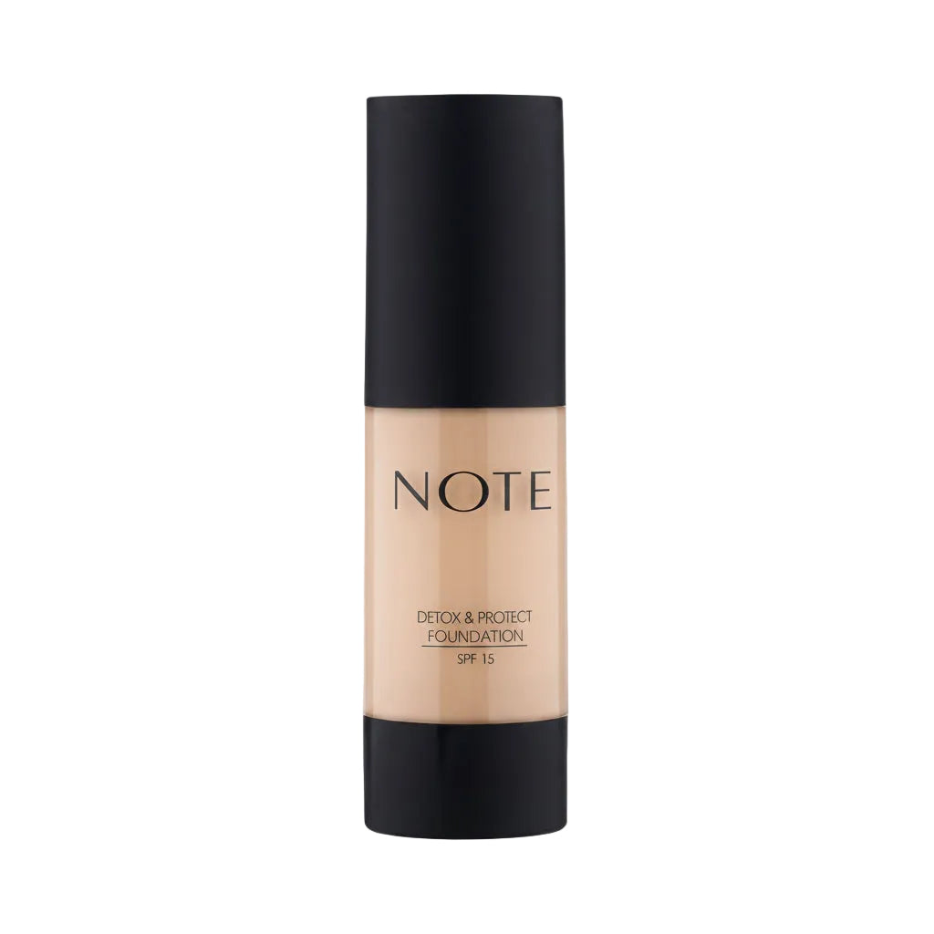 NOTE Detox & Protect Foundation SPF 15 - كريم أساس خافي عيوب بعامل حماية