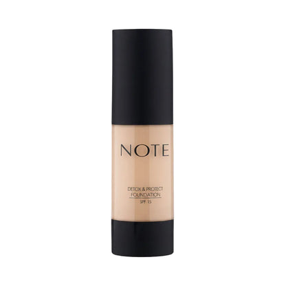 NOTE Detox & Protect Foundation SPF 15 - كريم أساس خافي عيوب بعامل حماية