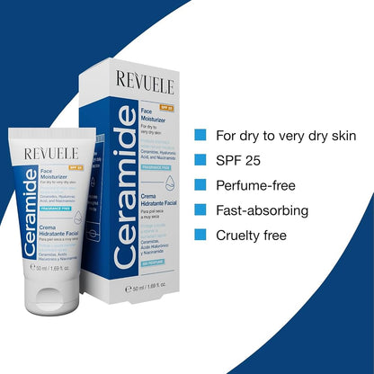 REVUELE Ceramide Face Moisturizer SPF 25+ - مرطب الوجة بالسيراميد بواقي شمس