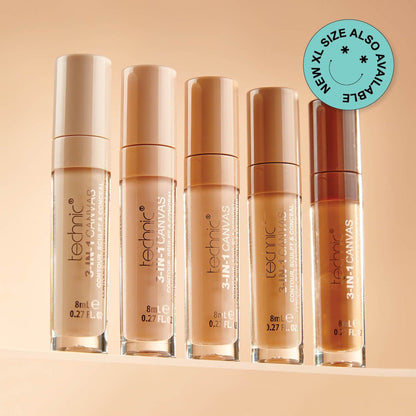 Technic 3-in-1 Canvas Contour, Sculpt & Conceal - خافي عيوب و برونزر وهايلايت  من تكنيك