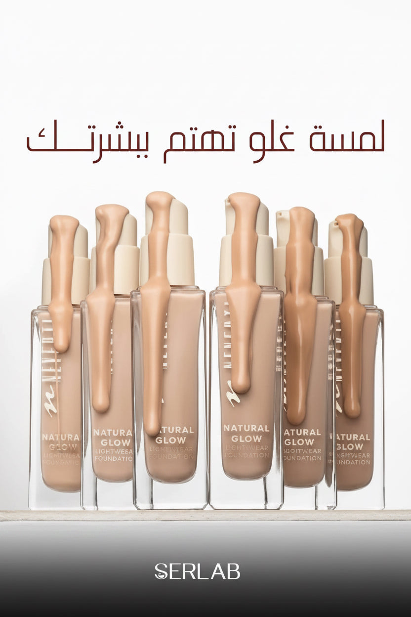 NEVERTI NATURAL GLOW WEIGHTLESS FOUNDATION - كريم أساس سائل