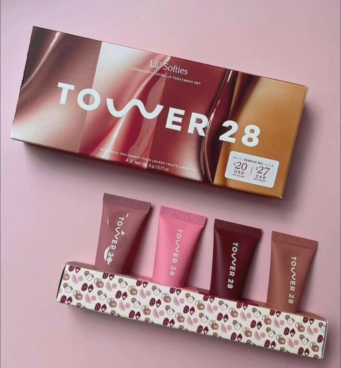 Tower 28 mini lip softies tinted - سيت مُلمِّع شفاه مُلوَّن