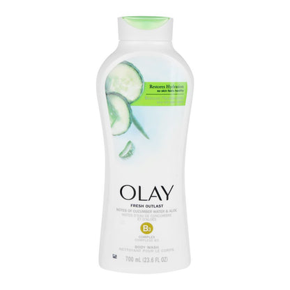 OLAY FRESH OUTLAST CUCUMBER WATER & ALOE BODY WASH 700ML (23.6 FL OZ) - غسول الجسم بالخيار والصبار من أولاي