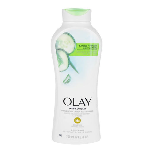 OLAY FRESH OUTLAST CUCUMBER WATER & ALOE BODY WASH 700ML (23.6 FL OZ) - غسول الجسم بالخيار والصبار من أولاي