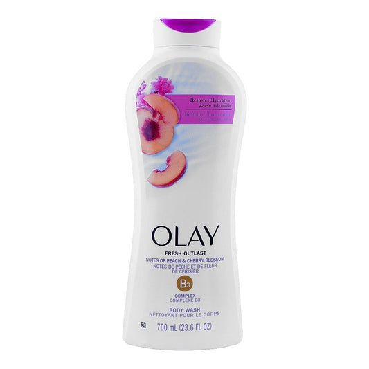 OLAY FRESH OUTLAST PEACH & CHERRY BLOSSOM BODY WASH 700ML (23.6 FL OZ) - غسول الجسم بالخوخ وزهر الكرز من أولاي