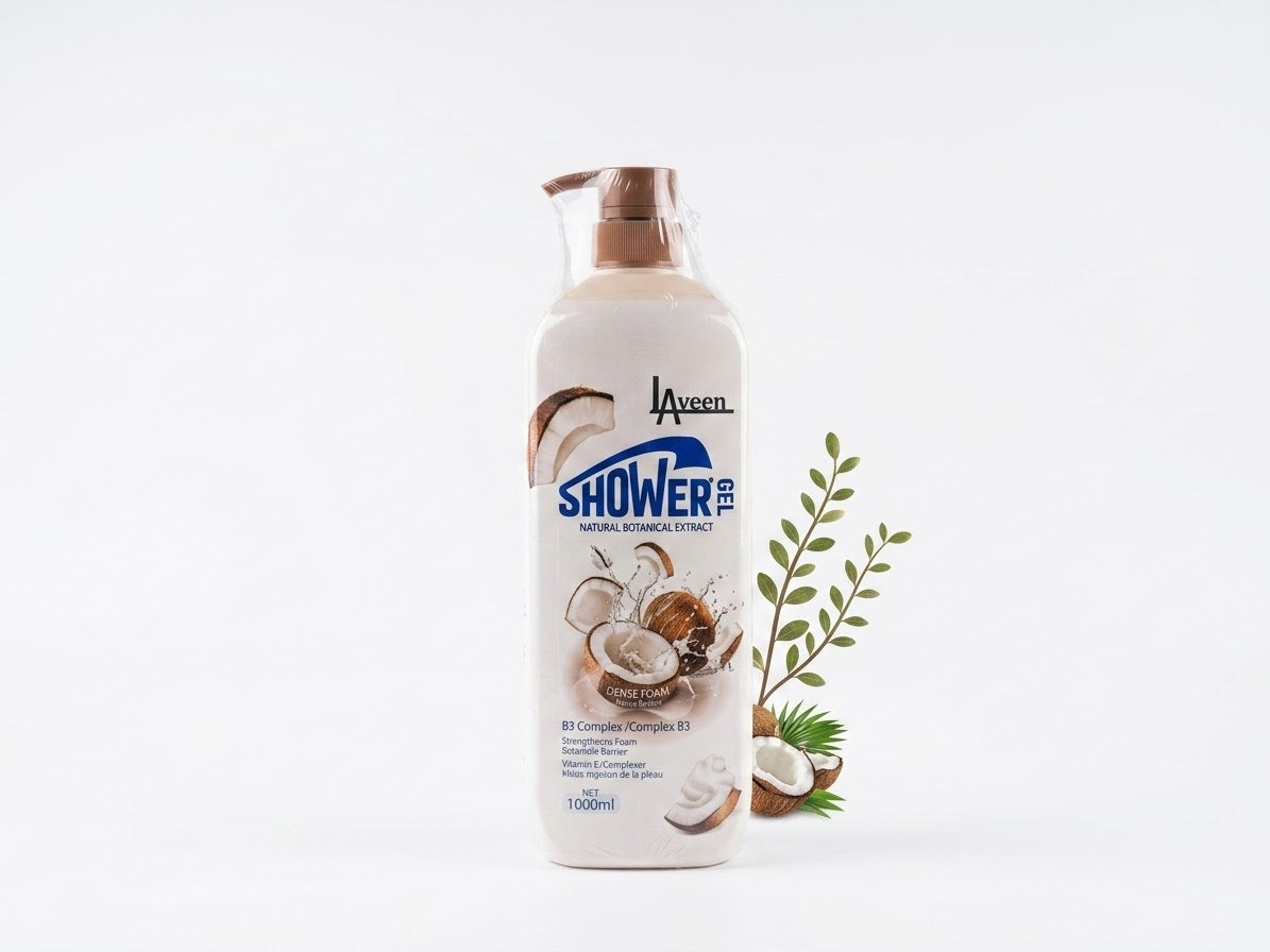 L'AVEEN COCONUT SHOWER GEL 1000ML - جل استحمام بجوز الهند من لافين